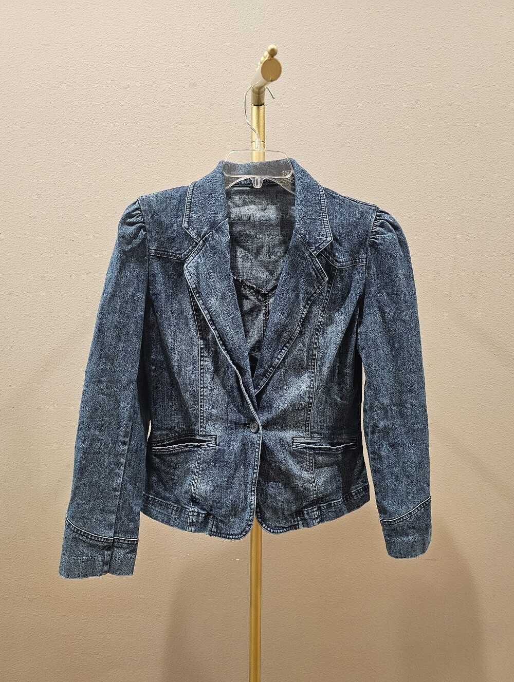 Vintage Denim Blazer Jacket - Blue